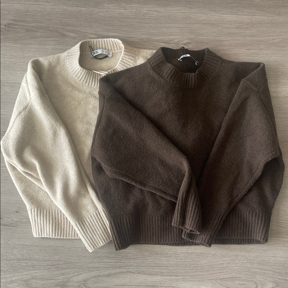 ZARA Soft Basic Knit Sweater - Pack of 2 - Size Small